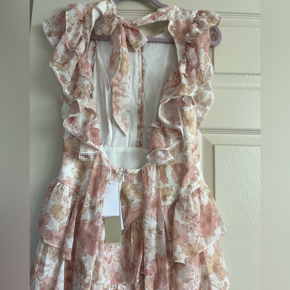 Ever New Conscious Floral Print Ruffle Trim Mini Dress Women’s Size 4 - Picture 6 of 16